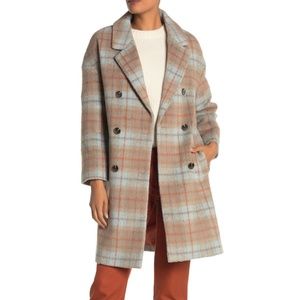 Marc New York Plaid Double Breasted Coat